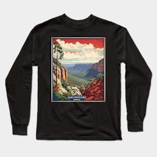 Blue Mountains National Park Australia Vintage Travel Poster Tourism Long Sleeve T-Shirt